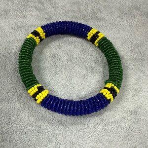 African Tanzania Flag Maasai Seed Bead Bangle Bracelets